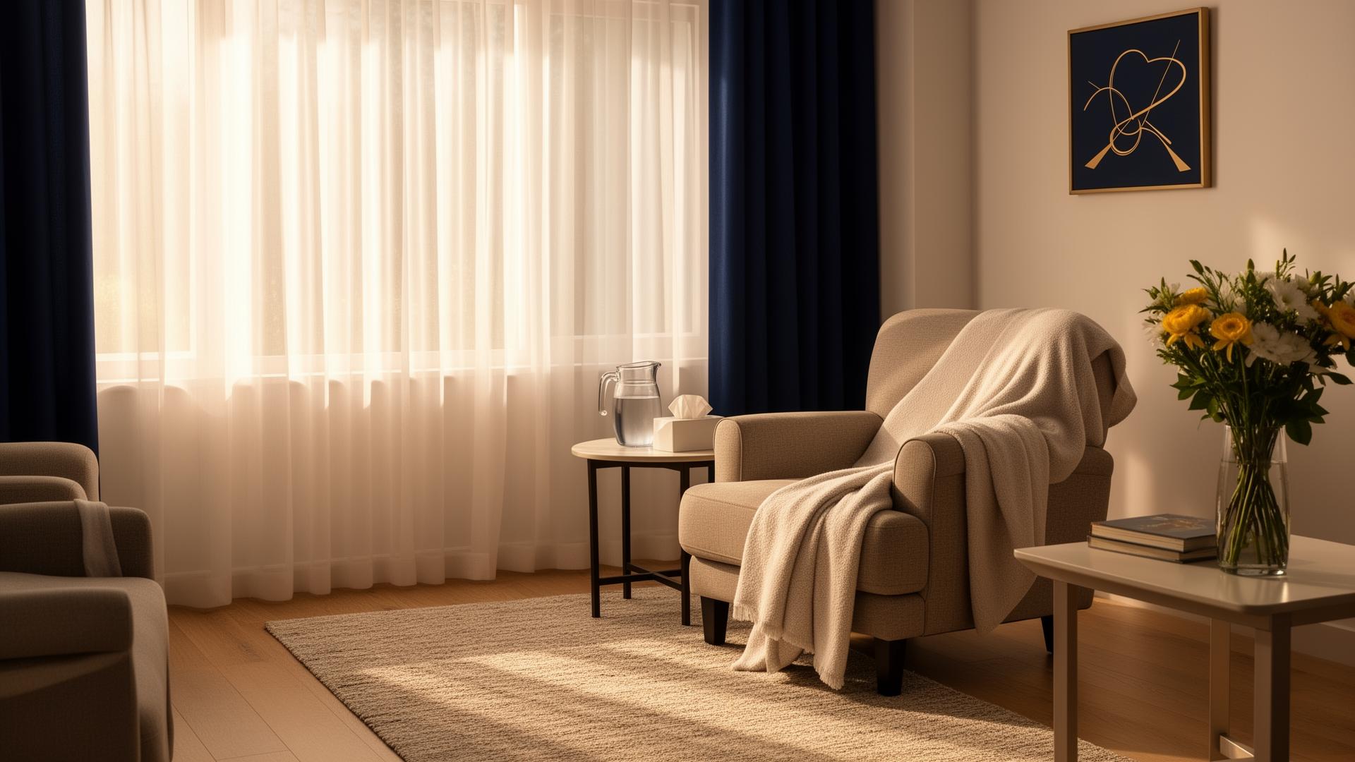 A calm, prepared home interior ready for a senior